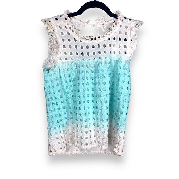Jennifer & Grace Babydoll Ombré Eyelet Lace Top NWT  M - Picture 1 of 4